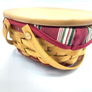 Longaberger 2004 Gumdrop Tree Trimming Limited Basket Fabric Liner Protector Lid